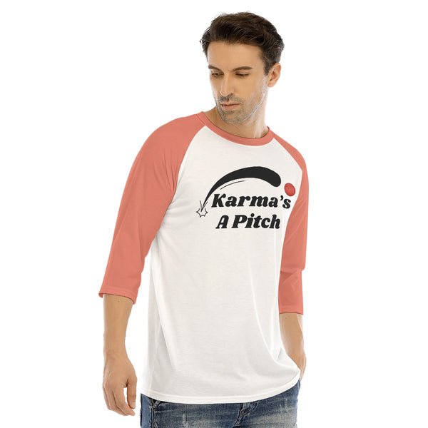 Karma's a Pitch All-Over Print O-neck Raglan Sleeve T-shirt