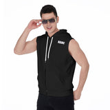 DEA All-Over Print Zipper-Up Sleeveless Hoodie