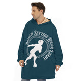 Brawlin Betties Roller Derby All-Over Print Unisex Sherpa Fleece Hoodie Blanket