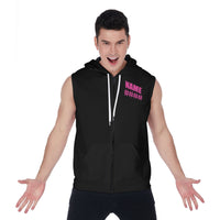 Central Coast Roller Derby All-Over Print Zipper-Up Sleeveless Hoodie