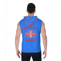 Bombshell Brigade All-Over Print Men's Zipper-Up Sleeveless Hoodie