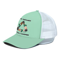 Unisex Trucker Hat With White Half-mesh