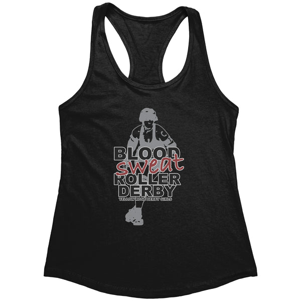 Yellow Rose Derby Girls Blood Sweat Roller Derby Tanks (4 cuts!)