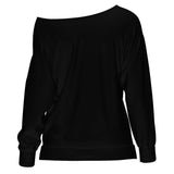 Women's Off Shoulder Sweatshirt Team Puerto Rico Slouch Shoulder Top